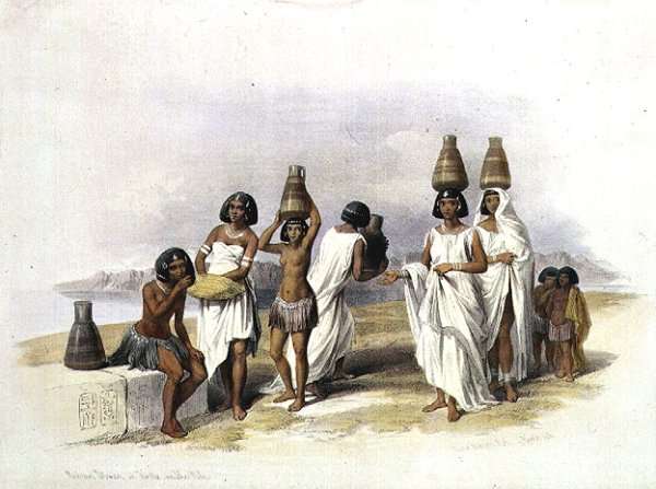 Nubian Women at Kortie on the Nile, from Egypt and Nubia, Vol.1 by David Roberts