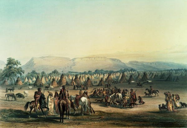 Camp of Piekann Indians