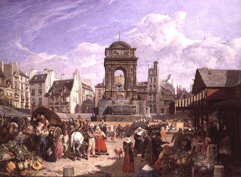 The Market and Fountain of the Innocents, Paris, 1823