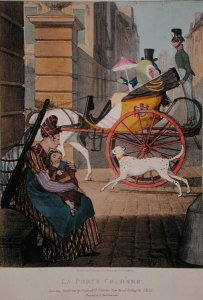 The carriage entrance, from 'Twenty-four Subjects, Exhibiting the Costume of Paris', 1817-22