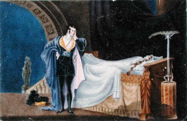 The Atheist viewing the dead body of his Wife