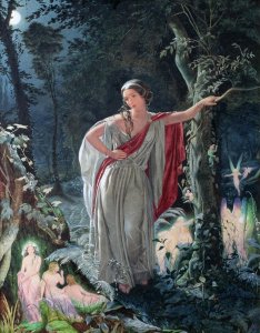 A Midsummer Night's Dream: Hermia Surrounded by Puck and the Fairies, 1861