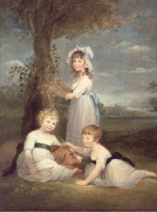 The Earl of Lincoln, Lady Anna Maria and Lady Charlotte Pelham Clinton, the Children of the 4th Duke of Newcastle