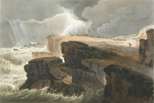 Plate from Book 10 Storm, View on the Coast of Hastings from A Treatise on Landscape Painting