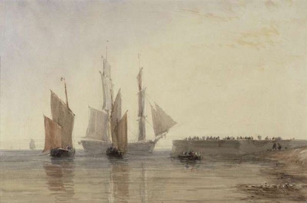 Entrance to Calais Harbour, 1829