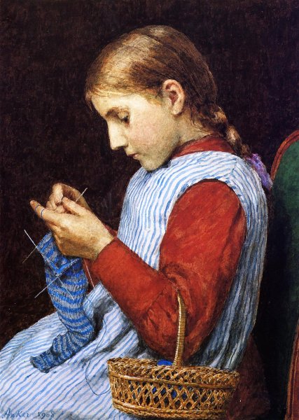 Girl Knitting