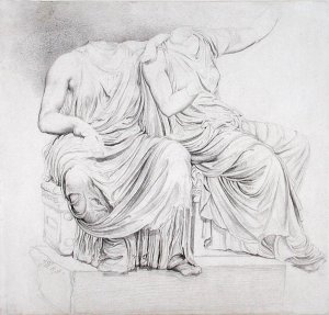 Study of Two Headless Classical Statues