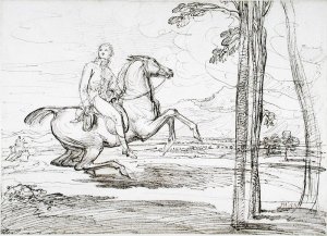 A Horseman in a Landscape, probably a study for Theophilus Levett Fox Hunting in Wychnor Park, 1814