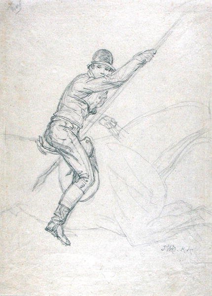 Sir Charles Blunt (b.1775) Hunting the Boar and Escaping from the Tiger: a study for one of a set of four paintings made in 1815