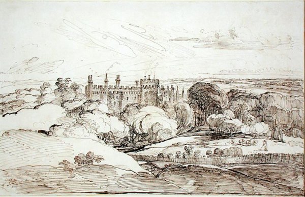 Lea Castle from above the Woods, 1814