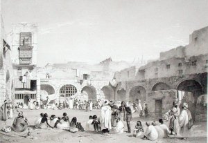 Slave Market, Cairo, engraved by T.C. Bourne, 1840s