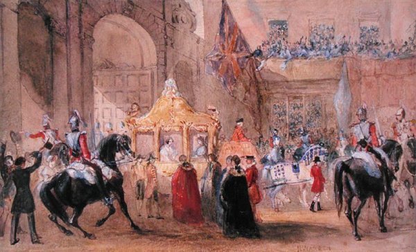 The Lord Mayor Standing Ready to Greet Queen Victoria (1819-1901) at Temple Bar in 1837