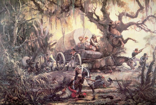 Seminole indians ambush a US marines supply wagon, 11th September 1812