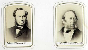 Portraits of Sir John Tenniel (1820-1914) and George Cruikshank (1792-1878) c.1860