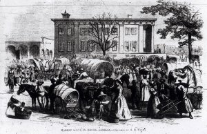 Market Scene in Macon, Georgia, from Harpers Weekly