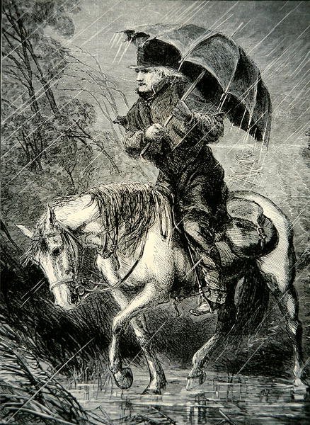 The Circuit Rider, illustration from Harpers Weekly, 12th October 1867