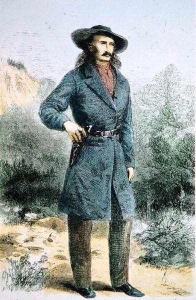 The first published picture of Wild Bill Hickok (1837-76) printed in Harpers magazine, February 1867