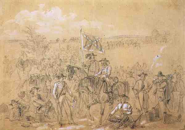 The First Virginia Cavalry at a Halt, from Harpers Weekly, 27th September 1862