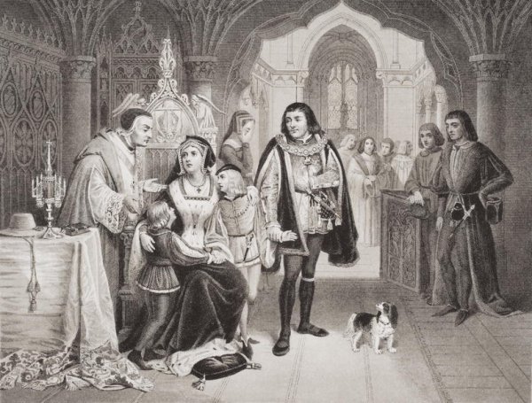 The sons of Edward IV parted from their mother by Richard Duke of Gloucester, 16th June 1483, from Illustrations of English and Scottish History Volume I