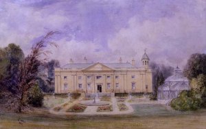 A Classical Country House with Formal Garden and Conservatory, 1857