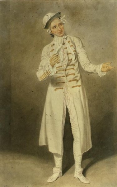 William Farren (1786-1861) as Lord Ogleby in 'The Clandestine Marriage' by David Garrick and George Coleman the Elder at the Covent Garden Theatre, 1818