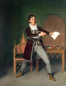 William Farren (1786-1861) as Lord Ogleby in 'The Clandestine Marriage' by David Garrick and George Coleman the Elder at the Covent Garden Theatre, 1818