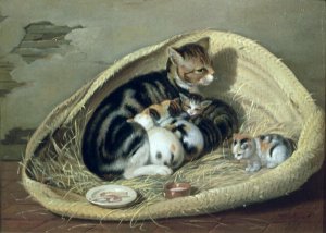 Cat with Her Kittens in a Basket, 1797