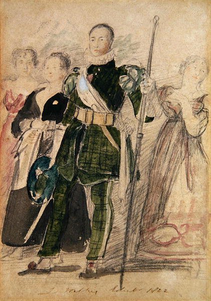 An Archer and a Group of Women at the Palace of Holyrood during the Kings Visit, 1822