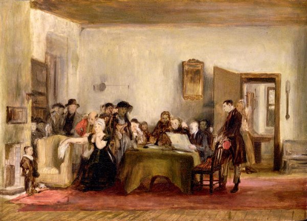 Sketch for The Reading of a Will, c.1820