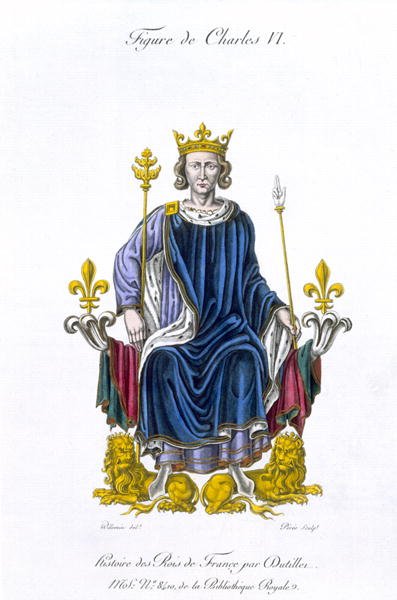 Figure of Charles VI, engraved by Amedee Peree, from Histoire des Rois de France