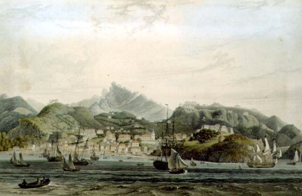 A View of the Town of St. George and Richmond Heights on the island of Grenada, engraved by William Daniell (1769-1837), c.1810