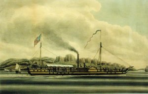 Hudson River Steamboat Clermont, 1858