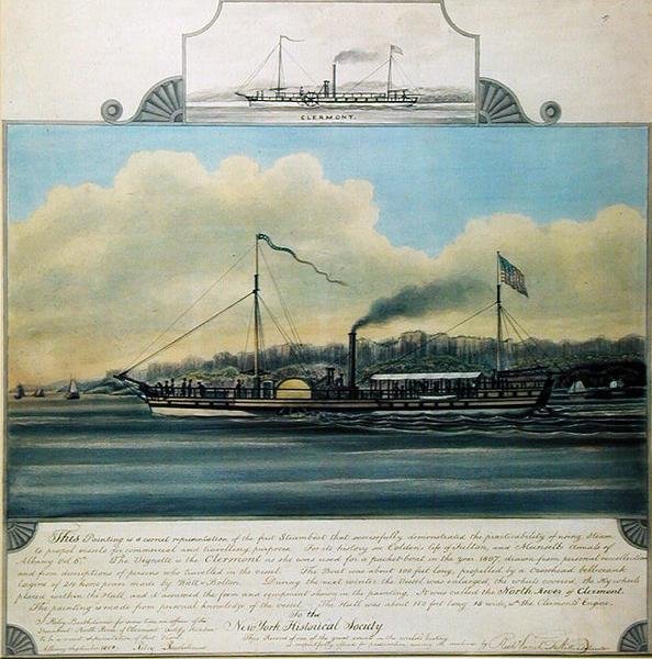 Hudson River Steamboat Clermont, 1858