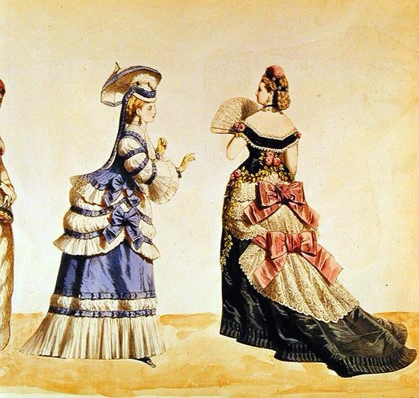 Fashion designs for women from the 1860's