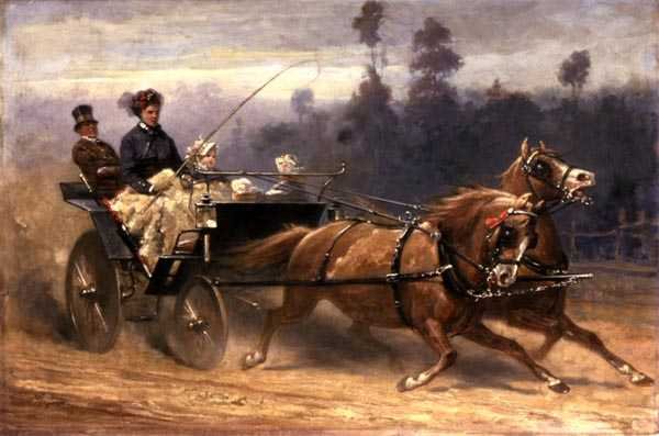 Madame Celestine Nichols Driving in Richmond Park with Her Grandchildren, 1879