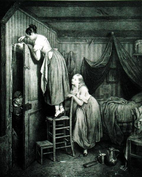 The Nosy Parker Punished, engraved by Alphonse Leon Noel (1807-84)