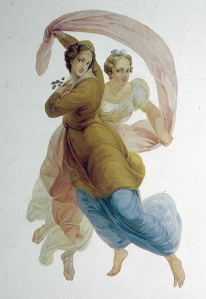 Two Graces, wall panel in the Porcelain Room, c.1822