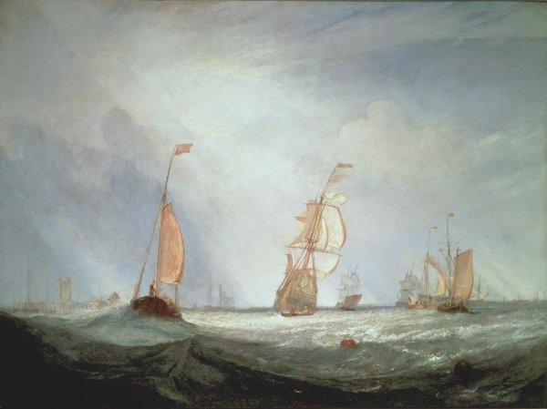 Helvoetsluys ships going out to sea, 1832