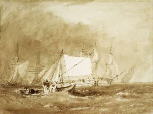 Shipping Scene, with Fishermen, c.1815-20