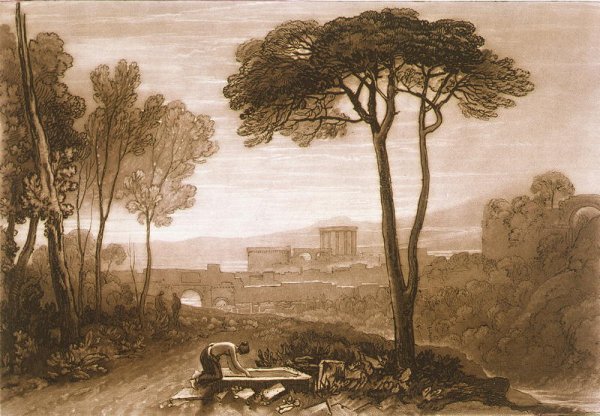 Scene in the Campagna, from the Liber Studiorum, engraved by William Say, 1812