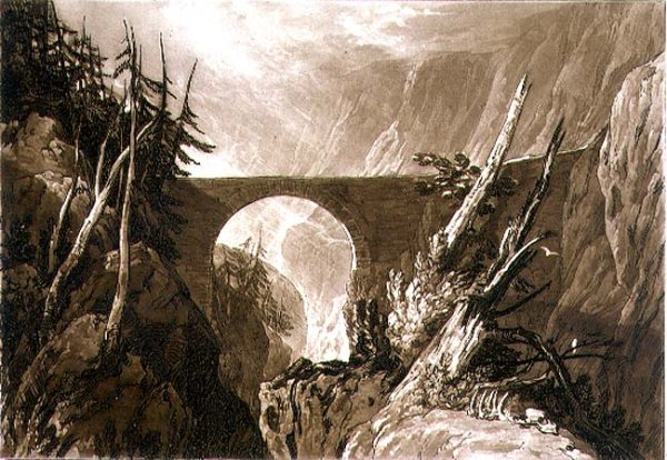 Little Devil's Bridge, from the Liber Studiorum, engraved by Charles Turner, 1809