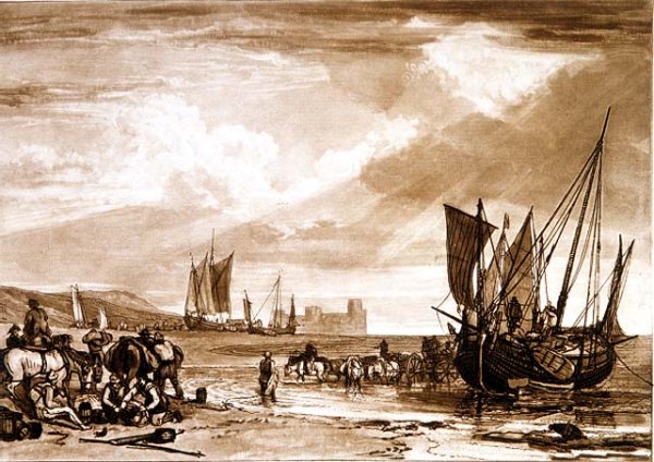 Scene on the French Coast, from the Liber Studiorum, engraved by Charles Turner, 1807