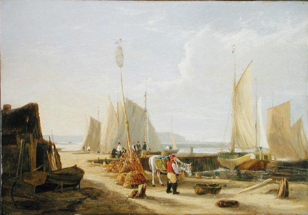 A Harbour Scene in the Isle of Wight, looking towards the Needles, 1824