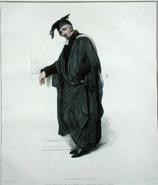 Bachelor of Law, engraved by J. Agar, published in R. Ackermanns History of Oxford, 1813