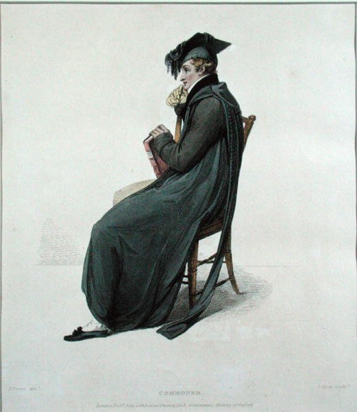 Commoner, engraved by J. Agar, published in R. Ackermanns History of Oxford, 1813