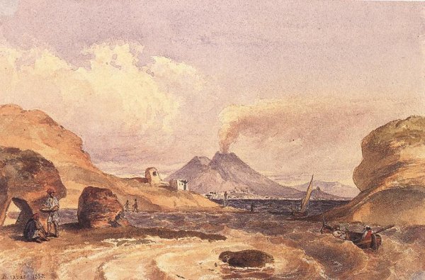 A Vezuv Capri szigeterol, 1835