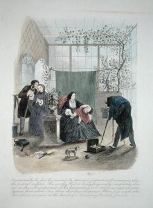 Illustration from Visitation of a London Exquisite to his Maiden Aunts in the Country, published 1859 2