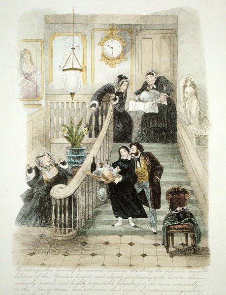 Illustration from Visitation of a London Exquisite to his Maiden Aunts in the Country, published 1859 4