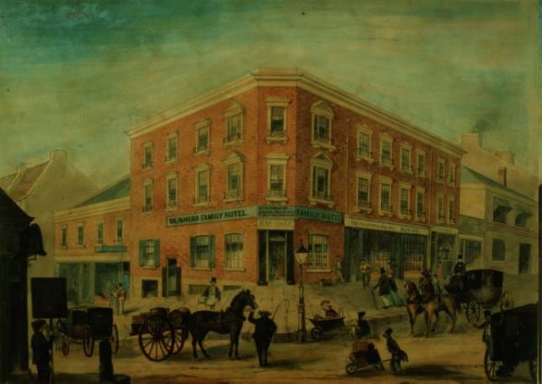 Corner of George and Hunter Streets, Sydney, 1849