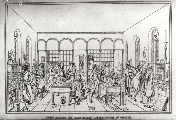 View of the chemistry laboratory of Baron Justus von Liebig 1803-73 at Giessen